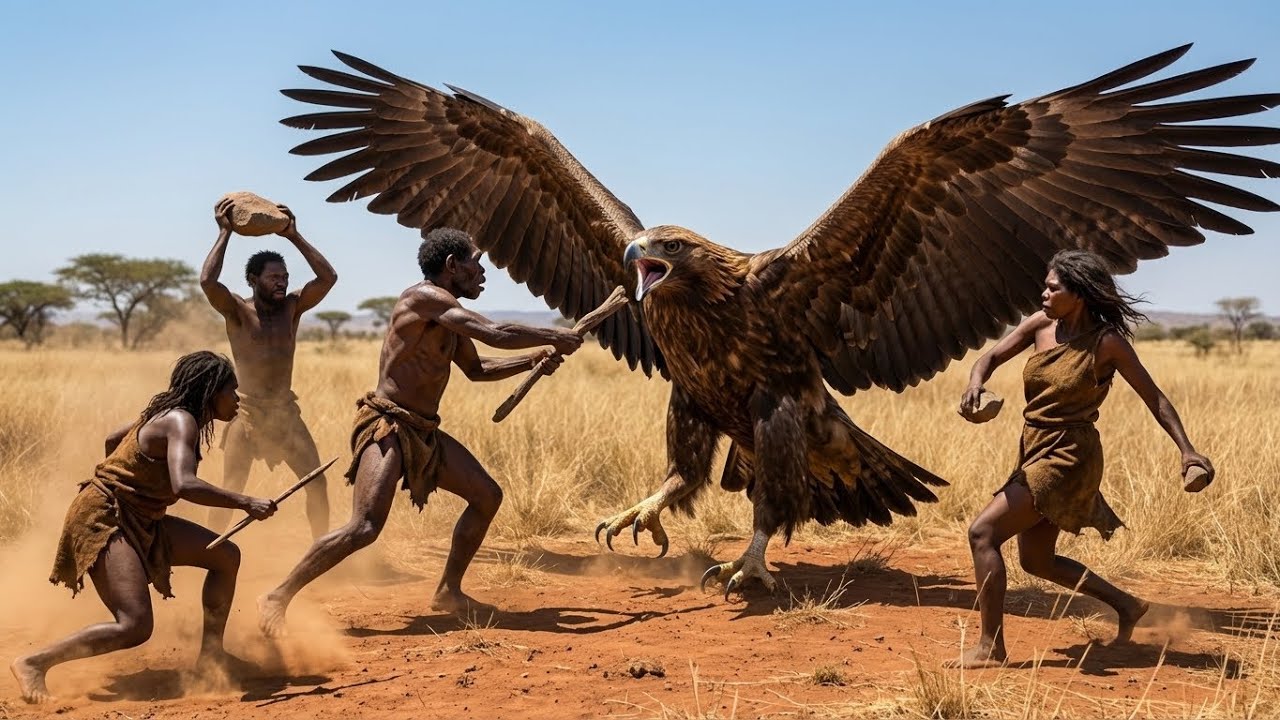 Life 3.4 Million Years Ago: Early Humans VS Giant Eagle Ancestors – The Deadliest Encounter
