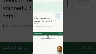 Week in Review — 1 shipped / 7 missed / 12 total