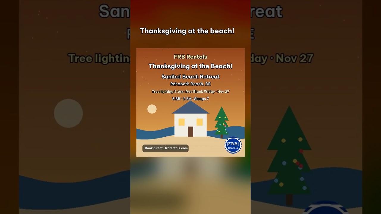 Thanksgiving Beach Rental in Rehoboth Beach, DE: Tree Lighting & Tax-Free Black Friday #Shorts