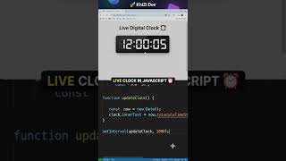 Live Clock in JavaScript ⏰ | Build a Real-Time Clock Using JS (Beginner Tutorial)