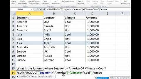 Drilldown reports from sumproduct formula in Excel