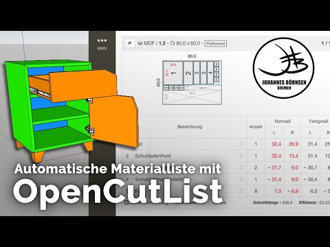 Update OpenCutList: Automatische Schnittpläne und Materiallisten mit Sketchup erstellen