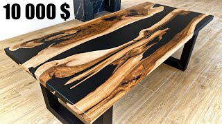 : How to make a table.Walnut and epoxy resin table WOODWORKING