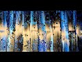 #921 Gorgeous Shimmery Metallic Gold Staggered Acrylic Swipe Over Blues And Black