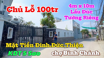 chịu lỗ 100tr🧧căn Lầu Đúc tường riêng gần KDT 5 Sao Mặt Tiền đường Đinh.Đức.Thiện Bình Chánh