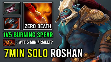 How to Solo Delete Roshan in 7Min with 1v5 Armlet Toggle Unkillable Huskar Dota 2