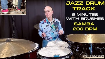 Drum Brushes Backing Track - Samba Drum Groove 200 BPM