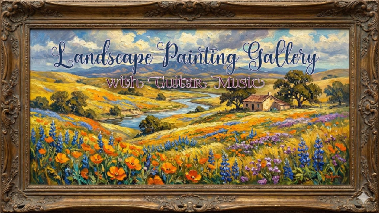 Open Skies | Landscape Fine Art Gallery with Relaxing Acoustic Guitar 🎸🌄