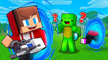 JJ Use PORTAL GUN to Prank Mikey in Minecraft - Maizen
