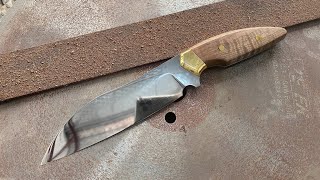 Make a wild knife from a piece of rusted steel