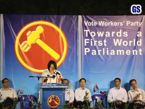 Workers Party Sylvia Lim at Aljunied GRC Ubi Rally...