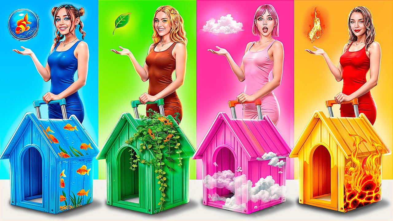 Четыре стихии строят гигантскую кровать! Огонь vs Вода vs Воздух vs Земля!