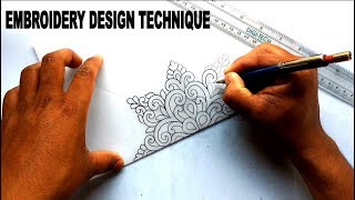How To Draw Embroidery Design Making Technique