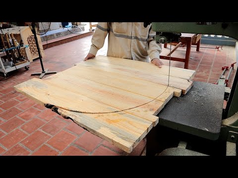Carpenter's Extremely Skillful Curved Woodworking Technique // How To Make Your Own Outdoor Tabl