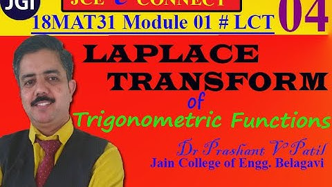 Laplace Transform of Simple Trigonometric Functions Part 2 | Dr Prashant Patil | 18MAT31| Module01