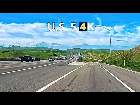 US-5 Spring Scenic Drive 4K | Vast San Joaquin Valley Plains | California