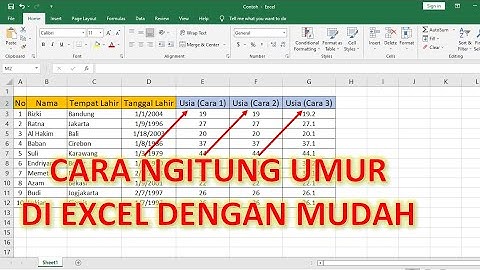 Cara Menghitung Umur Berdasarkan Tanggal Lahir di Microsoft Excel #tutorial