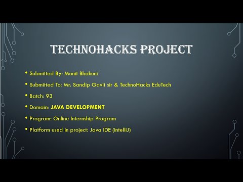 Task2 on Java Programing | Online Internship program at ‪@Technohacksedutech