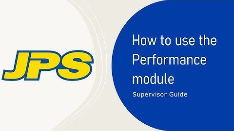 How to use the performance module - JPS - Supervisor Guide