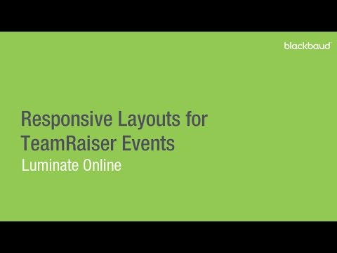 Responsive Layouts for TeamRaiser Events in Luminate Online