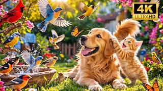 ⭐ TV for Cats & Dogs 4K – 2 HOURS of Colorful Birds in a Peaceful Garden 🐦🌿 Relaxing Nature for Pets