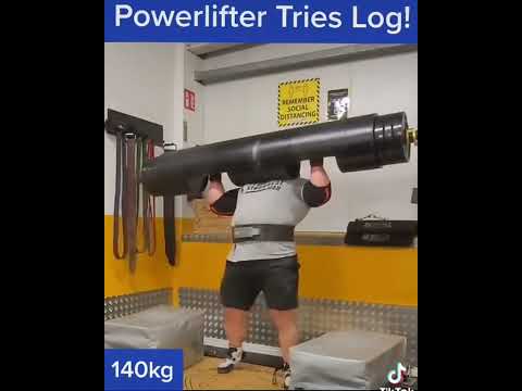 Powerlifter Tries Log