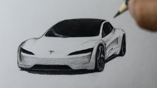 Como desenhar um carro: Tesla Roadster