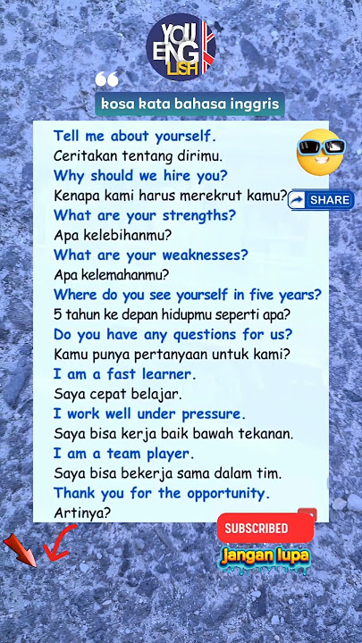bahasa inggris bagi pemula #belajarbahasainggris #englishlearning #english