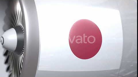 Airplane Engine with Flag of Japan | Motion Graphics - Envato elements