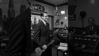 Jazz crooner Blaine Baxter on the air at (WCR) Windy City Radio in Manhattan in New York in 1930