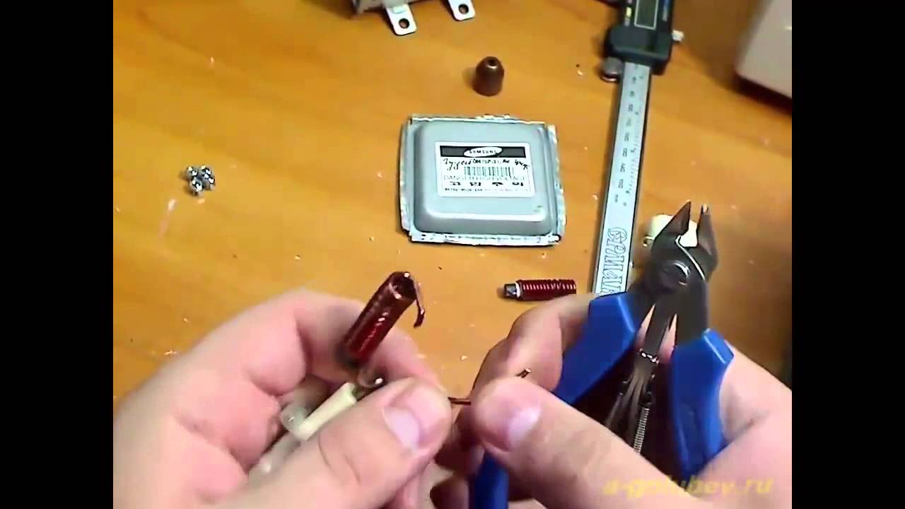 Ремонт СВЧ магнетрона замена проходного конденсатора проходной ...