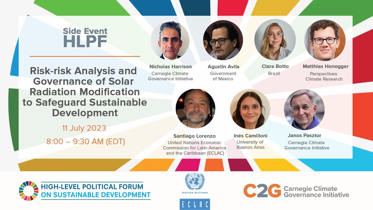 HLPF side event: Risk-risk analysis and governance of SRM to safeguard ...