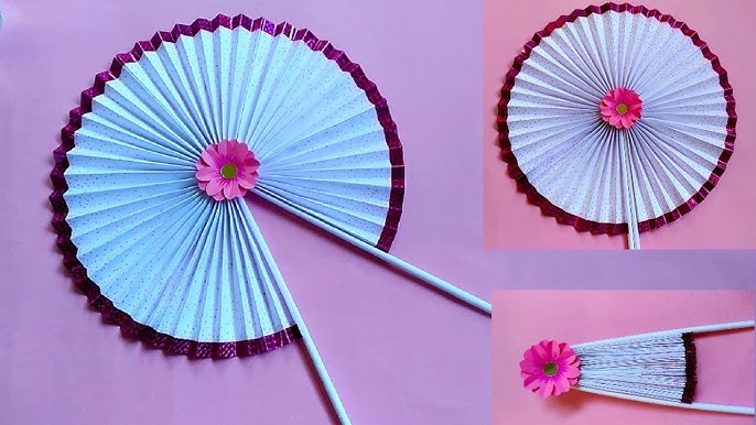 How to make a paper hand fan?, origami fan, Chinese hand fan 