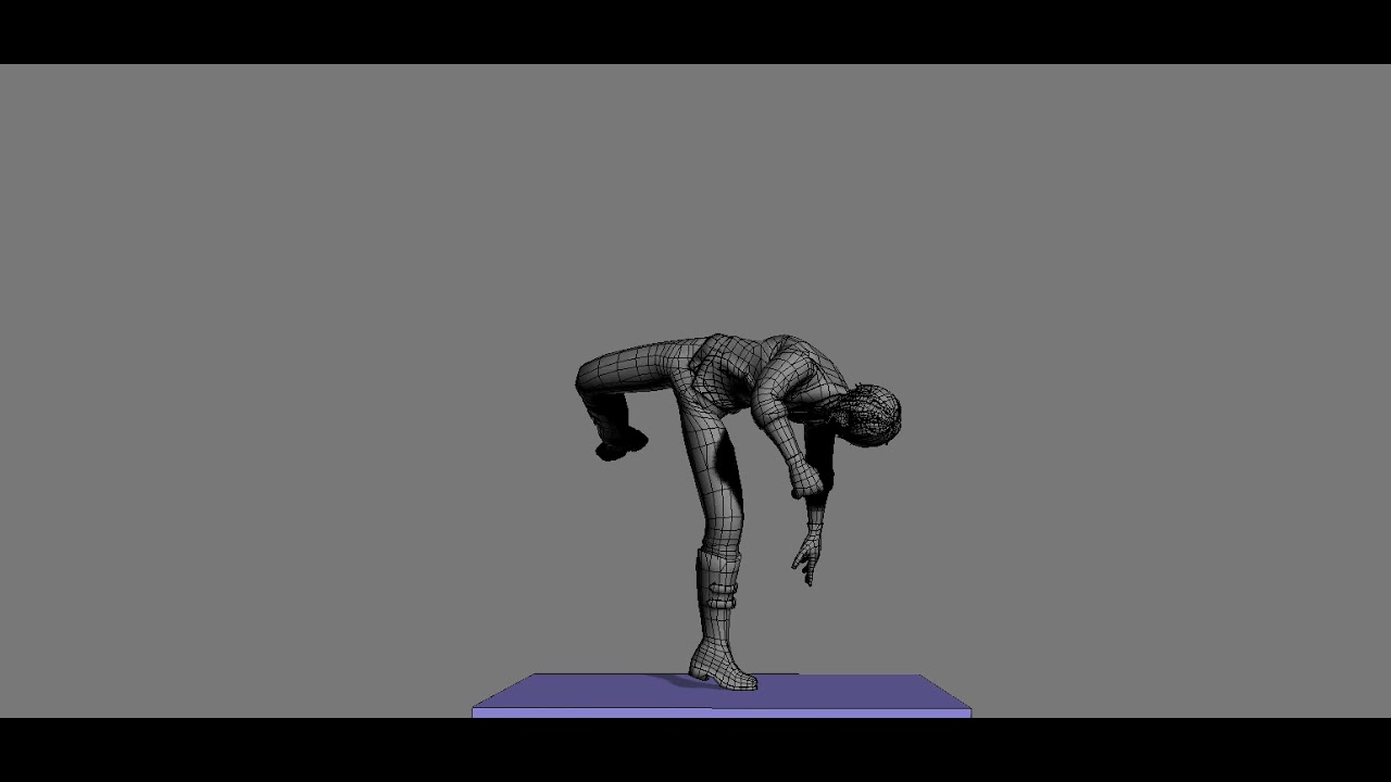 3D MAX - Spin hook Kick Animation _공격 애니메이션 [뒤후리기] - YouTube