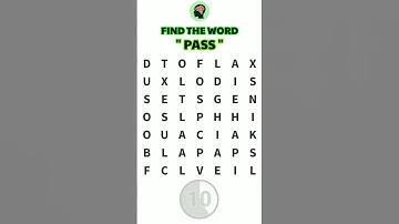 Word Search Puzzle: Find the word “pass” in 10 seconds! #shorts #puzzle #iqtest