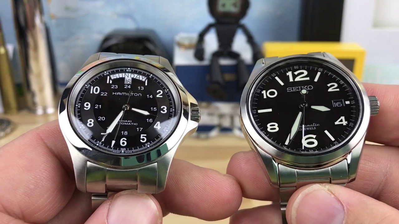 Seiko sarg009 vs Hamilton khaki king - YouTube