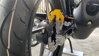 Y16ZR - Pasang rim belakang Rapido 157 - 2 pot caliper tak perlu spacer