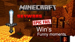 Minecraft Skywars Epic Fails ,Wins ,and funny moments