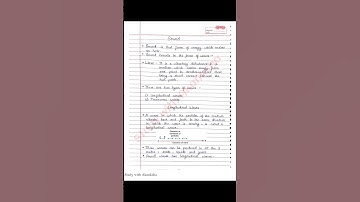 Sounds chapter notes | Class 9 science notes | S chand physics notes | NCERT | CBSE |