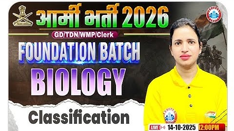 Army Biology Class 2026 | Classification #1 | Foundation Batch | Bhawna Maam #armyclerk #rwa #army 