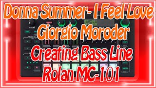 Roland Mc-101 Sequence XoX -Transpose bass line creation Donna Summer- I Feel Love - Giorgio Moroder