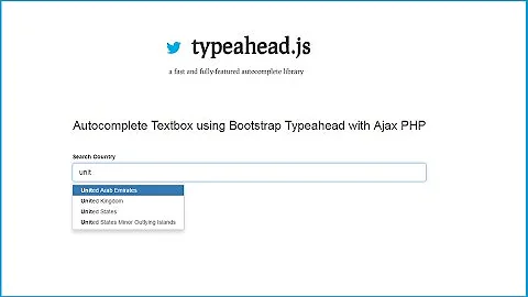 Autocomplete Textbox using Typeahead with Ajax PHP Bootstrap