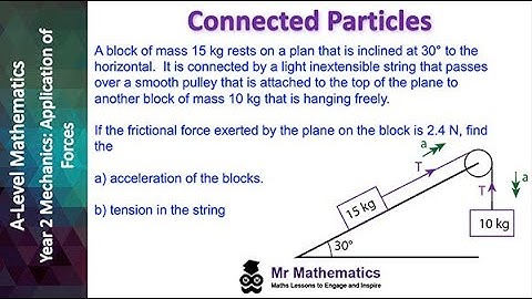 Connected Particles and Inclined Planes Part 2 | Mr Mathematics