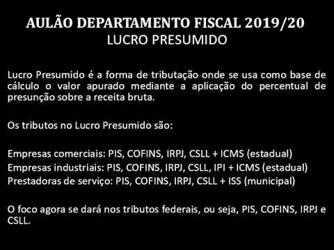 Departamento Fiscal: 4 - Lucro Presumido, cálculo PIS, COFINS, IRPJ e CSLL