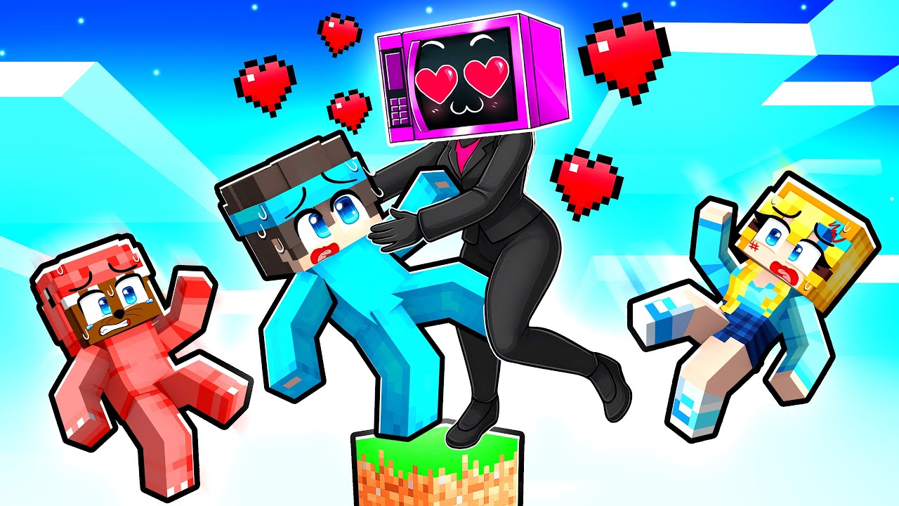 Locked on a ONE BLOCK with TV WOMAN in Minecraft! - YouTube