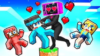Locked on a ONE BLOCK with TV WOMAN in Minecraft!