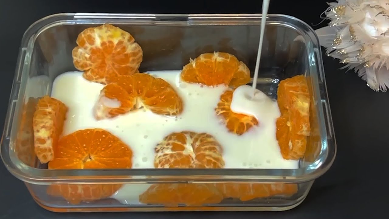 Nur Milch und Orangen! Sie werden staunen! Nachtisch in 5 Minuten. Kein ...