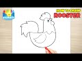 ROOSTER (chicken) - How to Draw and Color for Kids - CoconanaTV