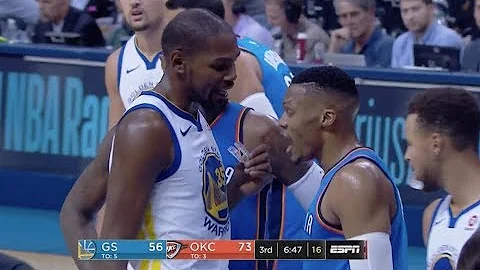 Kevin Durant, Russell Westbrook Exchange Words in Thunder Win over Warriors - DayDayNews