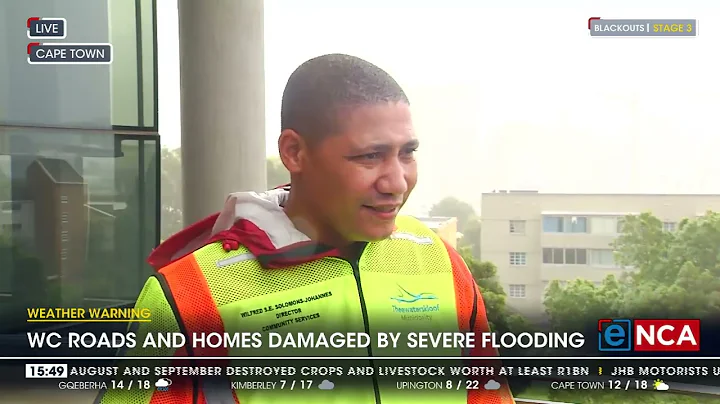 Western Cape roads and homes damaged by severe flooding